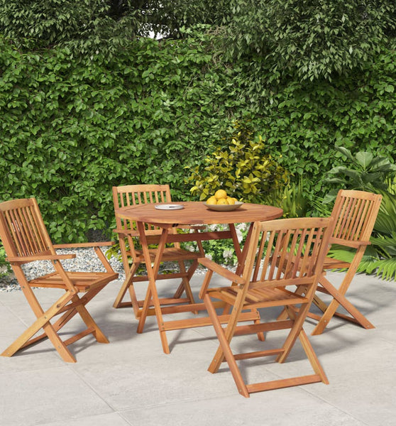 5-tlg. Garten-Essgruppe Massivholz Akazie