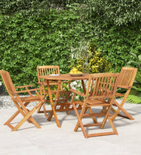 5-tlg. Garten-Essgruppe Massivholz Akazie