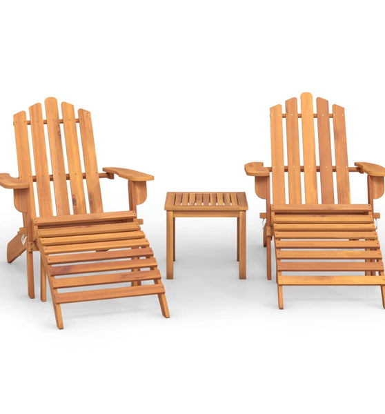 3-tlg. Garten-Lounge-Set Adirondack Massivholz Akazie