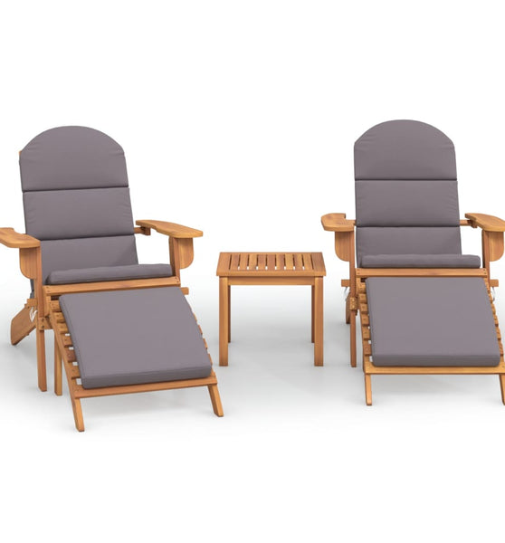 3-tlg. Garten-Lounge-Set Adirondack Massivholz Akazie