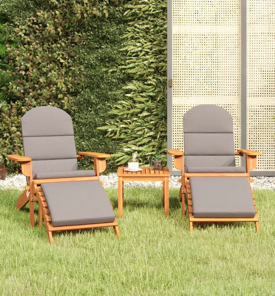 3-tlg. Garten-Lounge-Set Adirondack Massivholz Akazie