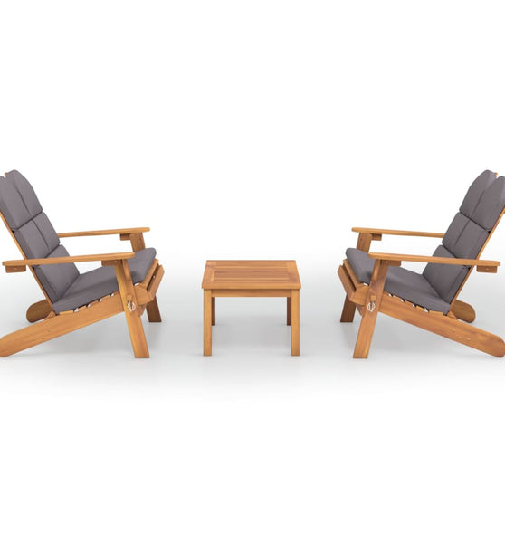 3-tlg. Garten-Lounge-Set Adirondack Massivholz Akazie