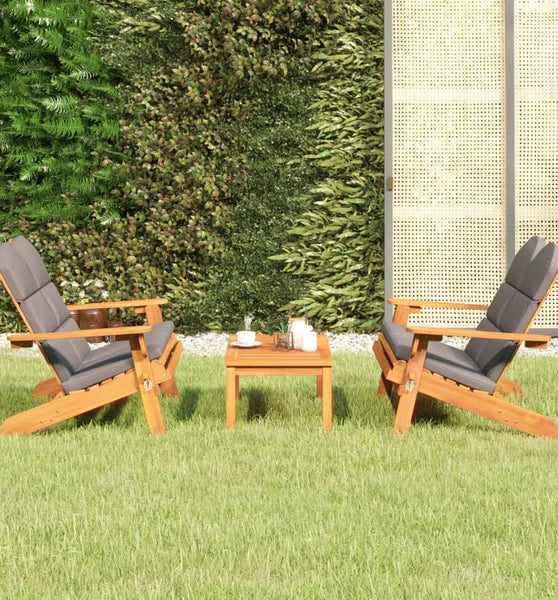 3-tlg. Garten-Lounge-Set Adirondack Massivholz Akazie