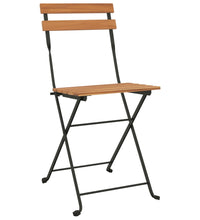 7-tlg. Bistro-Set Klappbar Massivholz Akazie und Stahl