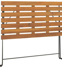 7-tlg. Bistro-Set Klappbar Massivholz Akazie und Stahl