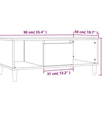 Couchtisch Räuchereiche 90x50x36,5 cm Holzwerkstoff