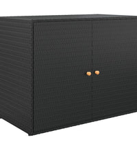 Gartenschrank Schwarz 100x55,5x80 cm Poly Rattan