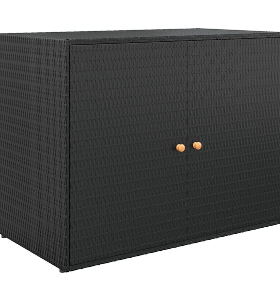 Gartenschrank Schwarz 100x55,5x80 cm Poly Rattan