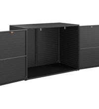 Gartenschrank Schwarz 100x55,5x80 cm Poly Rattan