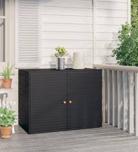 Gartenschrank Schwarz 100x55,5x80 cm Poly Rattan