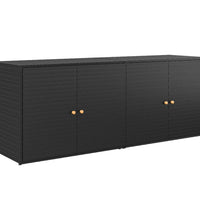 Gartenschrank Schwarz 198x55,5x80 cm Poly Rattan