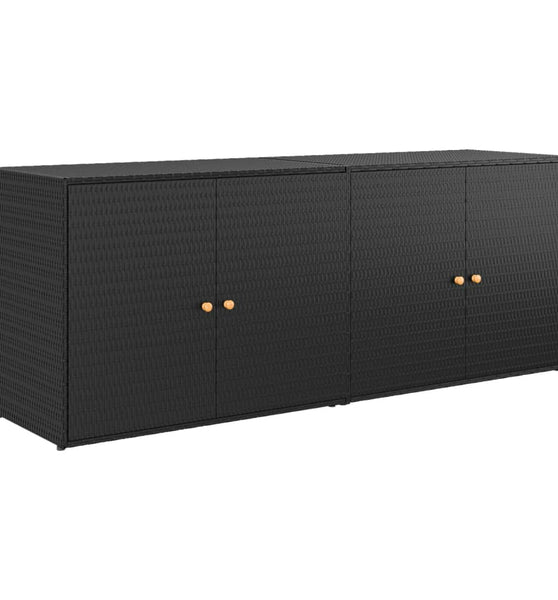 Gartenschrank Schwarz 198x55,5x80 cm Poly Rattan