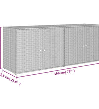 Gartenschrank Schwarz 198x55,5x80 cm Poly Rattan