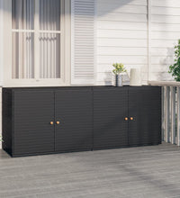 Gartenschrank Schwarz 198x55,5x80 cm Poly Rattan