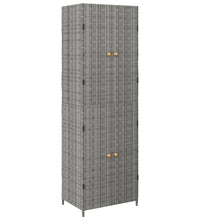 Gartenschrank Grau 59x40x180 cm Poly Rattan