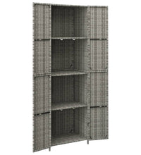 Gartenschrank Grau 59x40x180 cm Poly Rattan