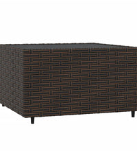 4-tlg. Garten-Lounge-Set mit Kissen Braun Poly Rattan