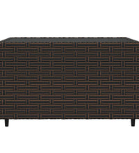 4-tlg. Garten-Lounge-Set mit Kissen Braun Poly Rattan