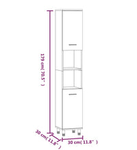 Badschrank Braun Eichen-Optik 30x30x179 cm Holzwerkstoff