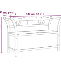 Sitzbank Grau 107x45x75,5 cm Massivholz Tanne