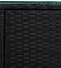 Beistelltisch Schwarz 40x37x40,5 cm Poly Rattan und Hartglas