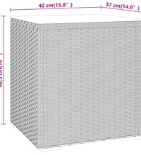 Beistelltisch Schwarz 40x37x40,5 cm Poly Rattan und Hartglas