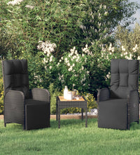 Garten-Relaxsessel mit Kissen 2 Stk. Poly Rattan Schwarz