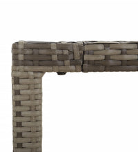 Gartentisch mit Holzplatte Grau 150x90x75 cm Poly Rattan