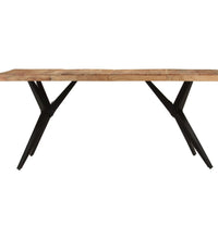 Esstisch Schwarz 180x90x77 cm Massivholz Akazie