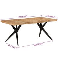 Esstisch Schwarz 180x90x77 cm Massivholz Akazie