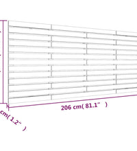 Wand-Kopfteil Schwarz 206x3x91,5 cm Massivholz Kiefer