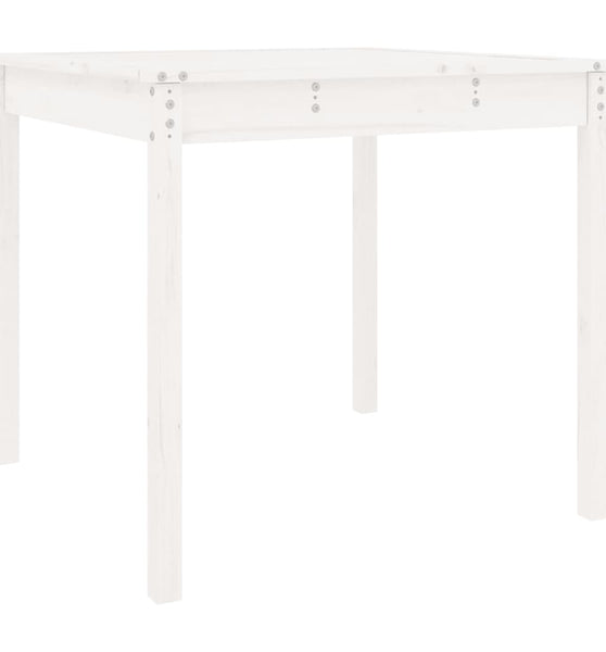 Gartentisch Weiß 82,5x82,5x76 cm Massivholz Kiefer