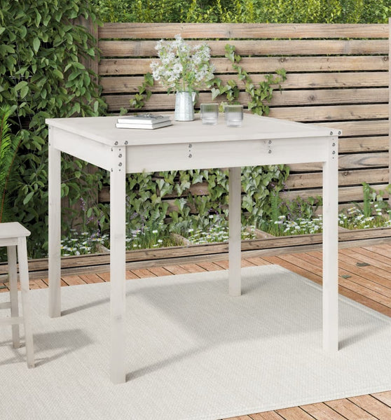 Gartentisch Weiß 82,5x82,5x76 cm Massivholz Kiefer
