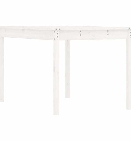 Gartentisch Weiß 121x82,5x76 cm Massivholz Kiefer