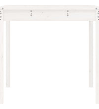 Gartentisch Weiß 121x82,5x76 cm Massivholz Kiefer