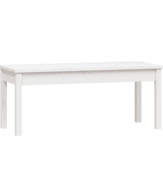 Gartenbank Weiß 109x44x45 cm Massivholz Kiefer