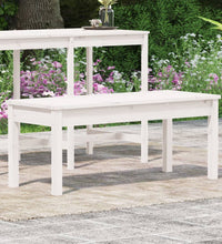 Gartenbank Weiß 109x44x45 cm Massivholz Kiefer