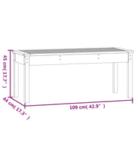 Gartenbank Weiß 109x44x45 cm Massivholz Kiefer