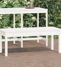 Gartenbank Weiß 109x44x45 cm Massivholz Kiefer