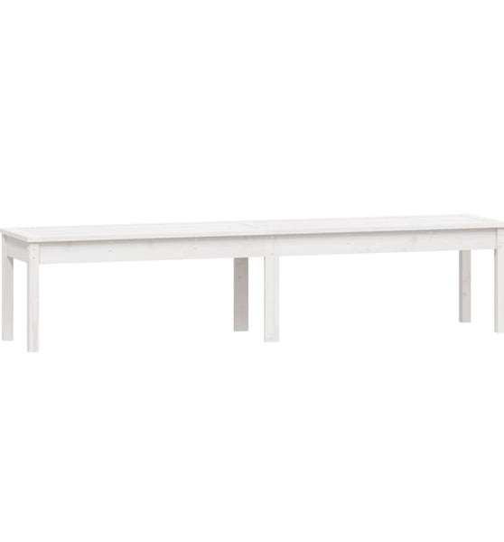 Gartenbank 2-Sitzer Weiß 203,5x44x45 cm Massivholz Kiefer