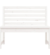 Gartenbank Weiß 109 cm Massivholz Kiefer