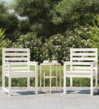 Gartenstühle 2 Stk. Weiß 60x48x91 cm Massivholz Kiefer