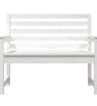 Gartenbank Weiß 109x48x91,5 cm Massivholz Kiefer