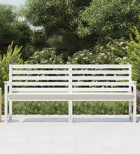 Gartenbank Weiß 203,5x48x91,5 cm Massivholz Kiefer