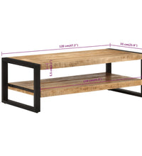 Couchtisch 120x55x40 cm Massivholz Mango