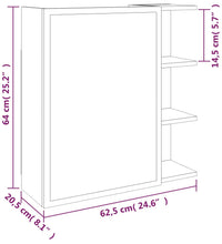 Bad-Spiegelschrank Grau Sonoma 62,5x20,5x64 cm Holzwerkstoff