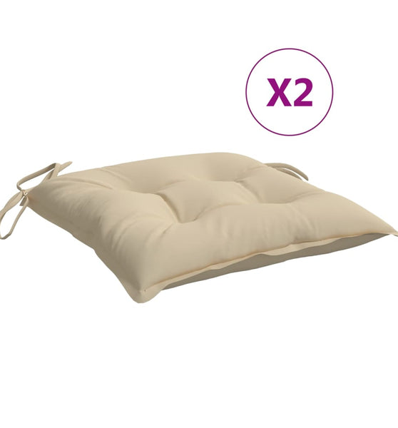 Stuhlkissen 2 Stk. Beige 40x40x7 cm Oxford-Gewebe