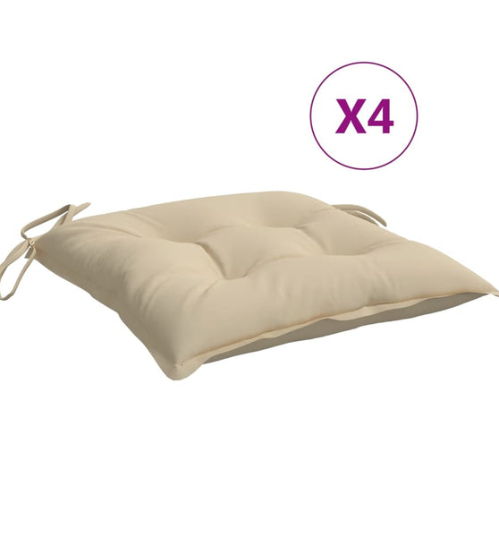 Stuhlkissen 4 Stk. Beige 40x40x7 cm Oxford-Gewebe