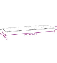 Gartenbank-Auflage Schwarz 180x50x7 cm Oxford-Gewebe