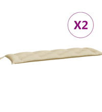 Gartenbank-Auflagen 2 Stk. Beige 150x50x7 cm Oxford-Gewebe